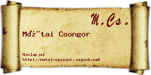 Mátai Csongor névjegykártya