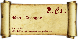 Mátai Csongor névjegykártya